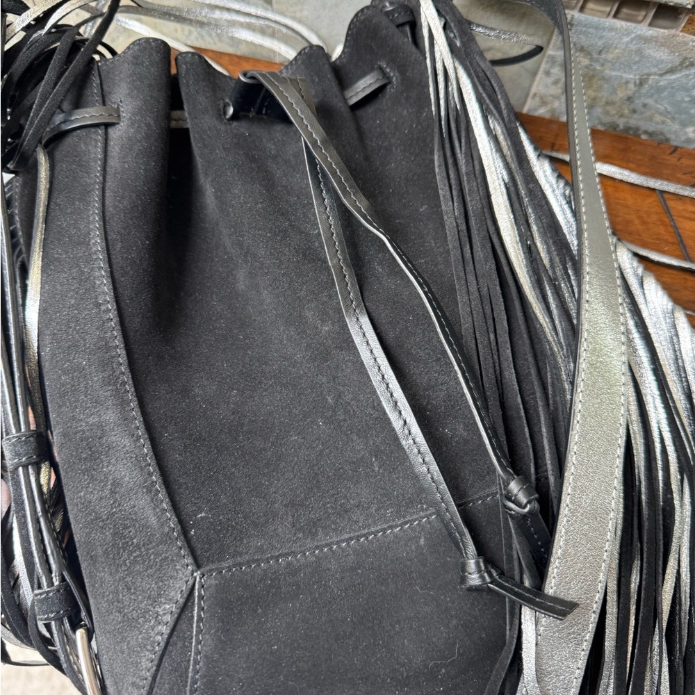 Isabel Marant Black Fringe Bucket Bag - Picture 4 of 8
